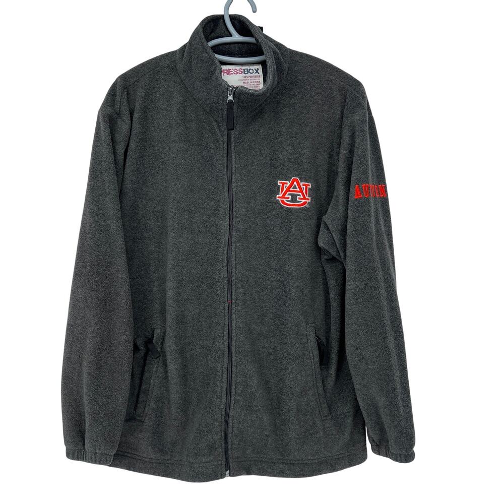 Auburn Tigers‎ Full Zip Fleece Jacket Men's Size XL Gray Pressbox